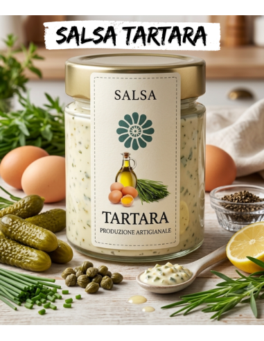 Salsa per condimento di aglio, tartara e di...