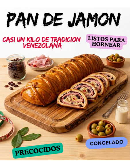 PANE DI PROSCIUTTO ( Pan de Jamon) precotto surgelato 30cm. x 900 Gr. di sapore venezuelano