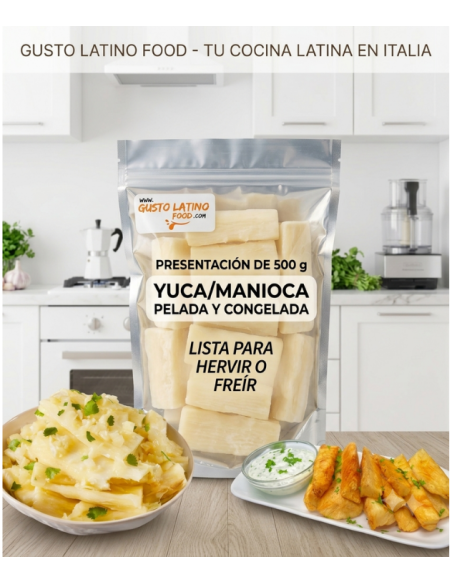 YUCA (Manioca) pulita a pezzi surgelata e precotta pronta all'unso 500 g. circa