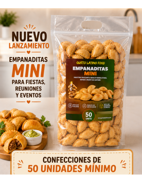 EMPANADITAS  MINI. "Solo ordine in anticipo." surgelate, confezioni da 50 pezzi. "IDEALI PER FESTE."